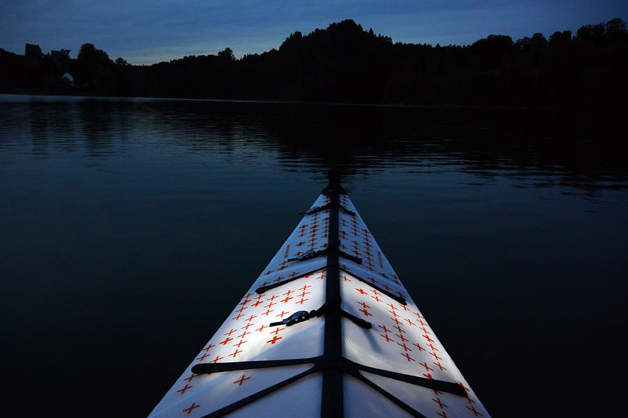 Kayaking Photograph - Night Kayaking on Lake Gruyere by Two Small Potatoes Kayaking Photograph - Night Kayaking on Lake Gruyere by Two Small Potatoes