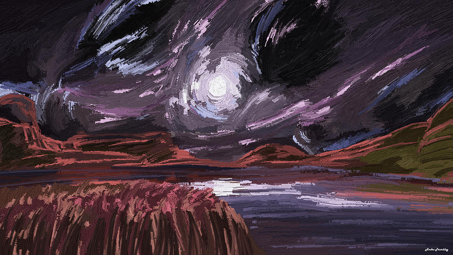Landscape Digital Art - Night land by Andre Tremblay Landscape Digital Art - Night land by Andre Tremblay