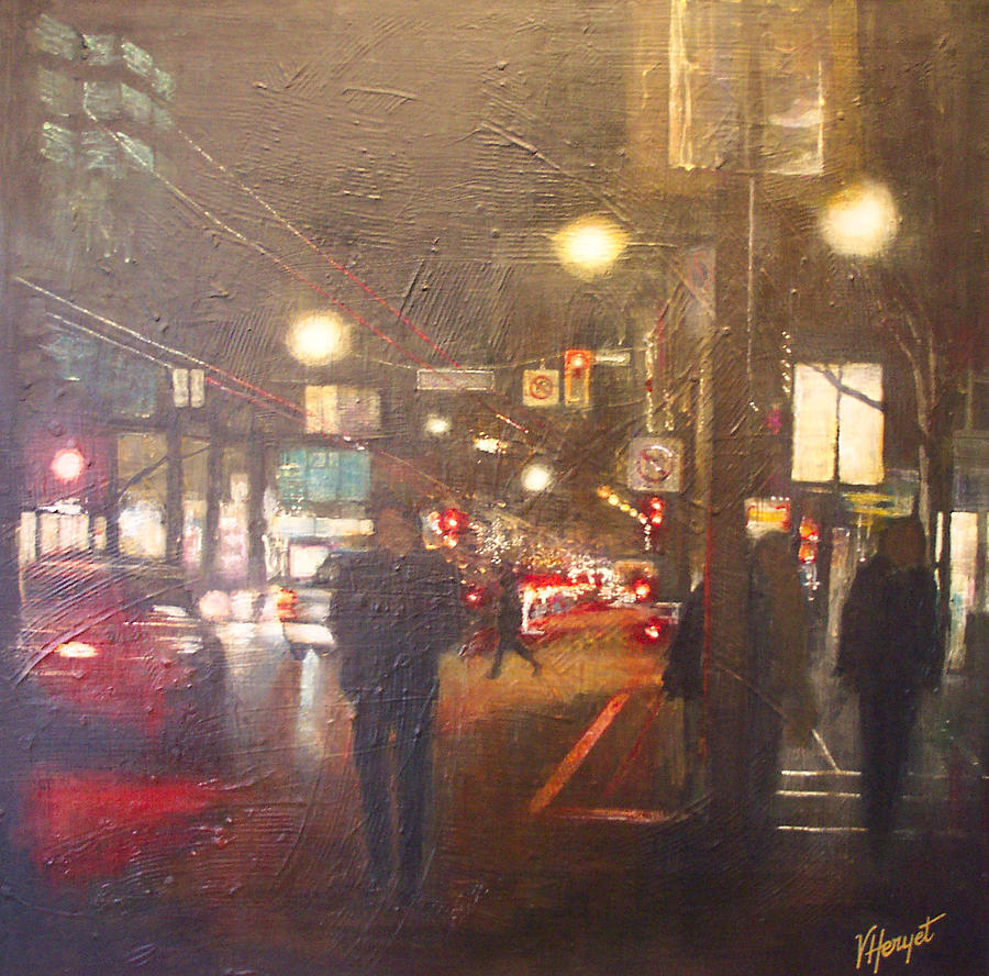 Car Painting - Night Life 2 by Victoria Heryet