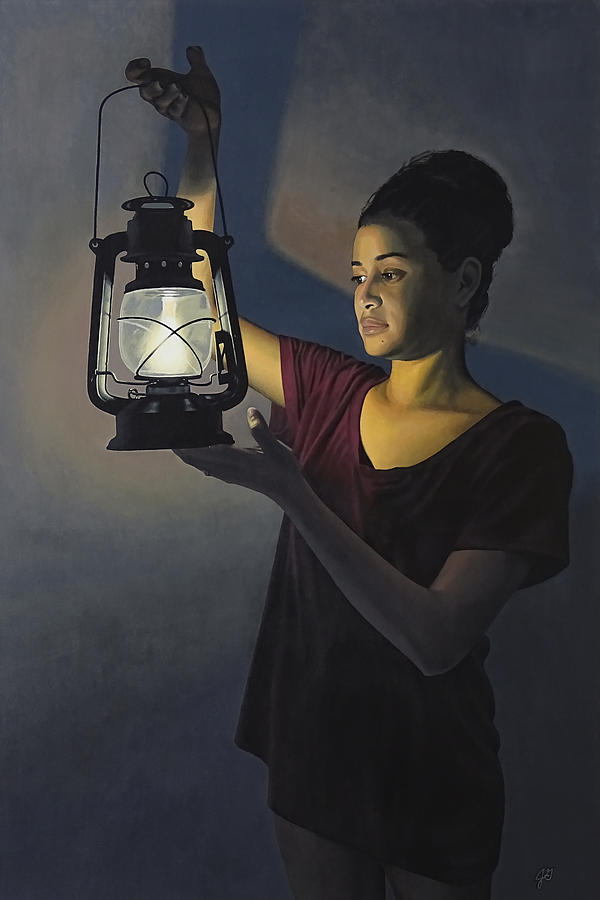 Lantern Still Life Painting - Night Light by Jason Gilliam