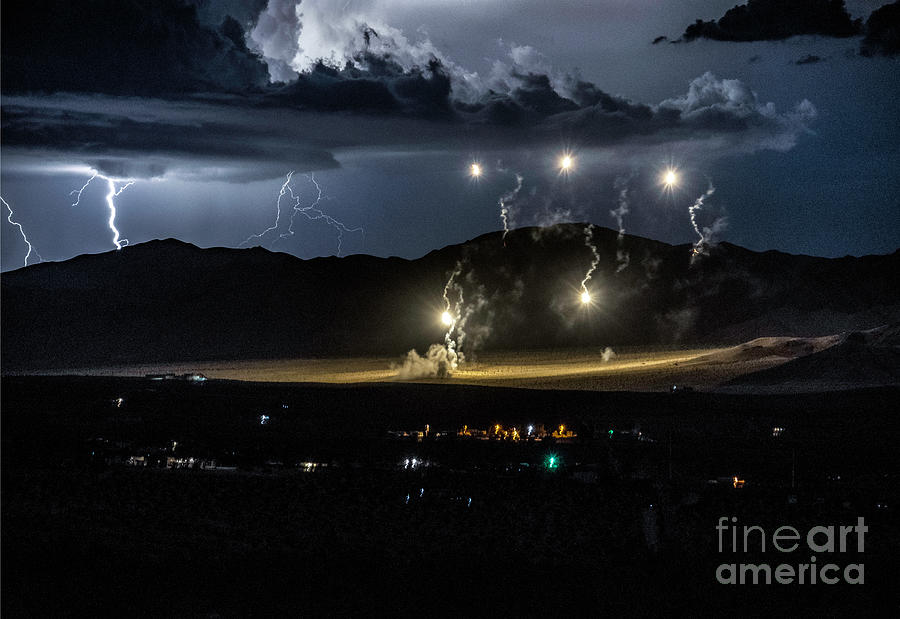 Mojave Night Lighting  Photograph by Lisa Manifold