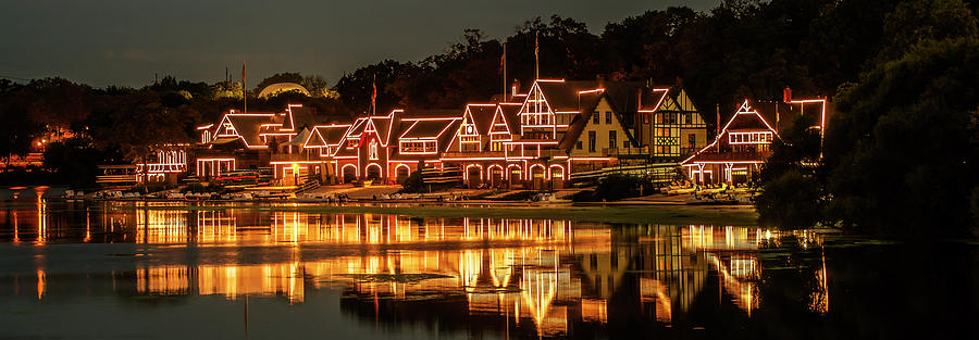 Night Lights at Boathouse Row Photograph by Bill Cannon