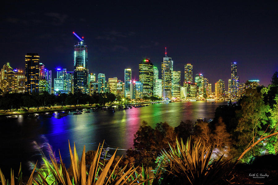 Night Lights Brisbane Photograph by Keith Hawley