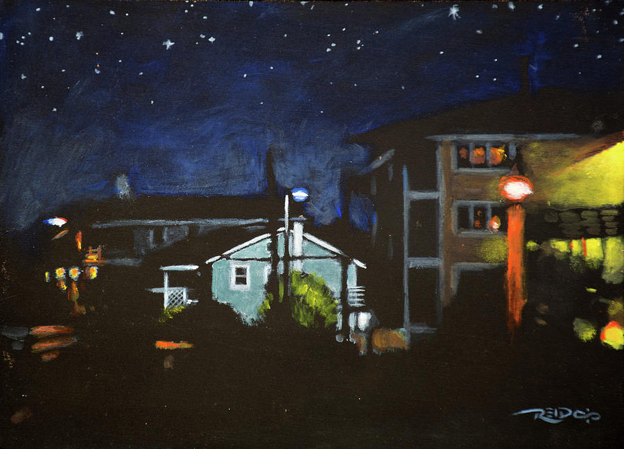 Night Lights Painting by Christopher Reid