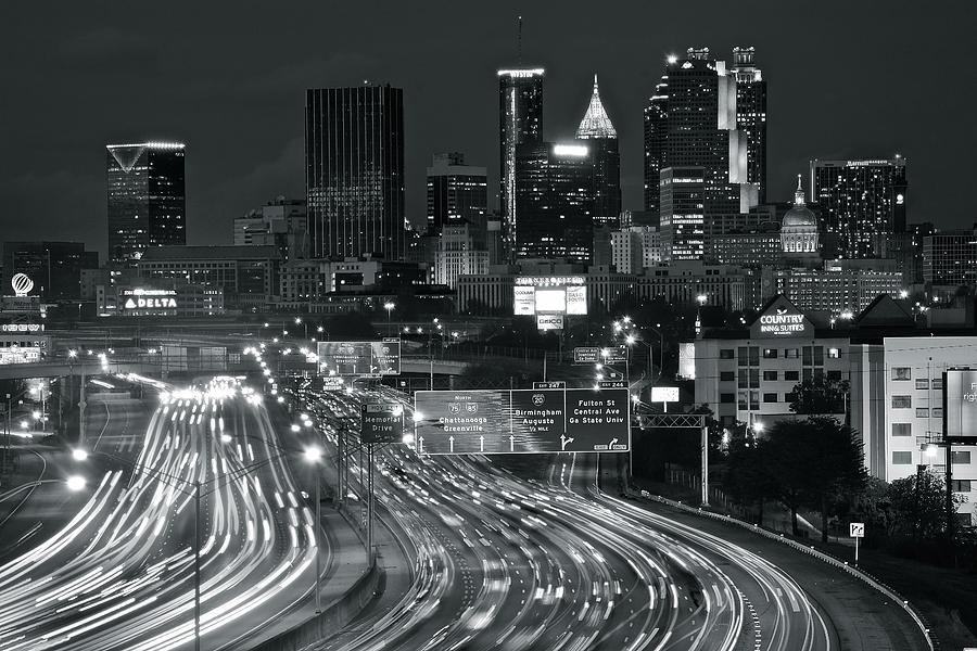 Night Lights in Atlanta Photograph by Frozen in Time Fine Art Photography