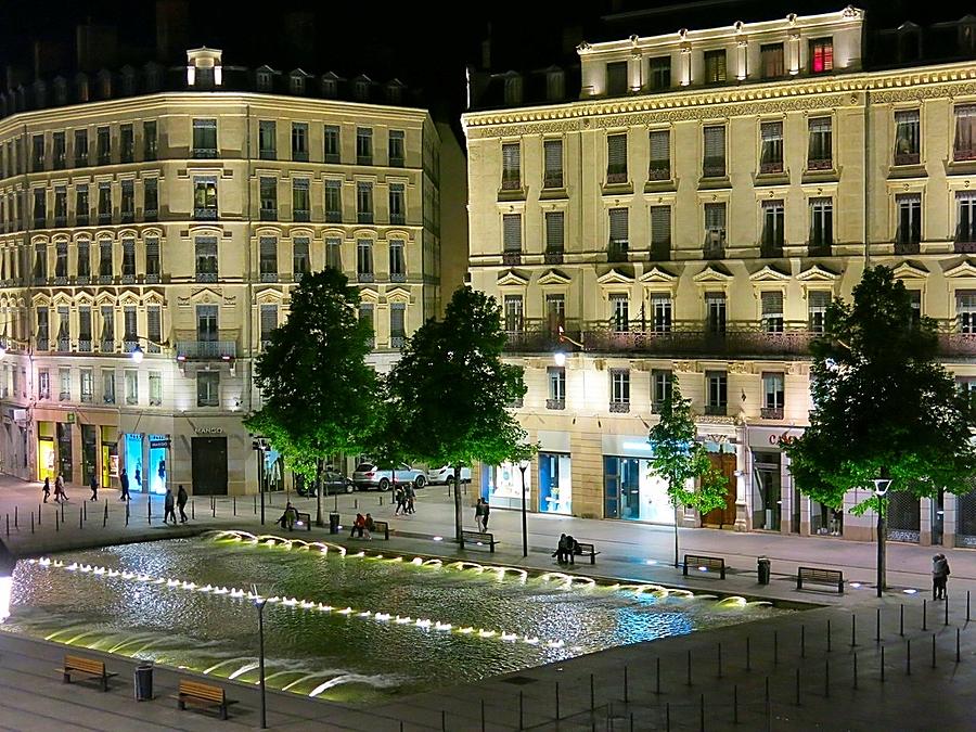 Night Lights in Lyon Photograph by Betty Buller Whitehead
