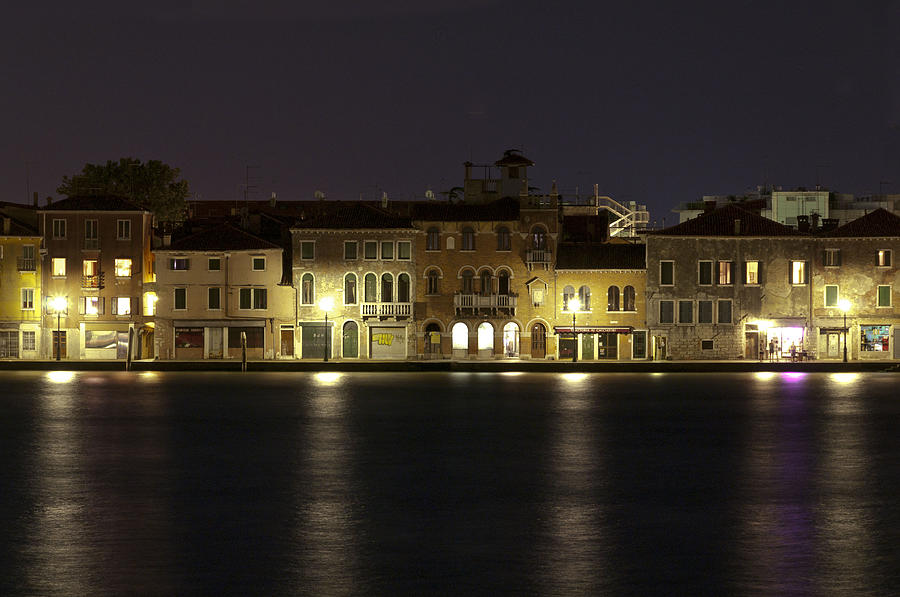 Venice Photograph - Night Lights by Marion Galt