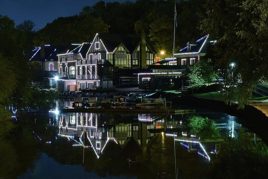 Night Lights of Boathouse Row Photograph by Frozen in Time Fine Art Photography