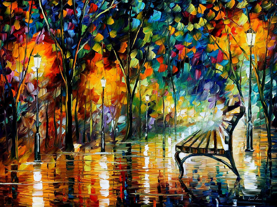 Night Loneliness - PALETTE KNIFE Oil Painting On Canvas By Leonid ...