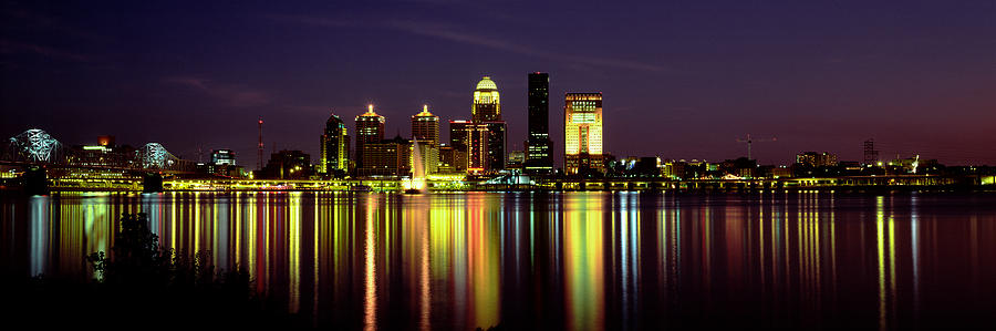 Skyscraper Photograph - Night Louisville Ky by Panoramic Images