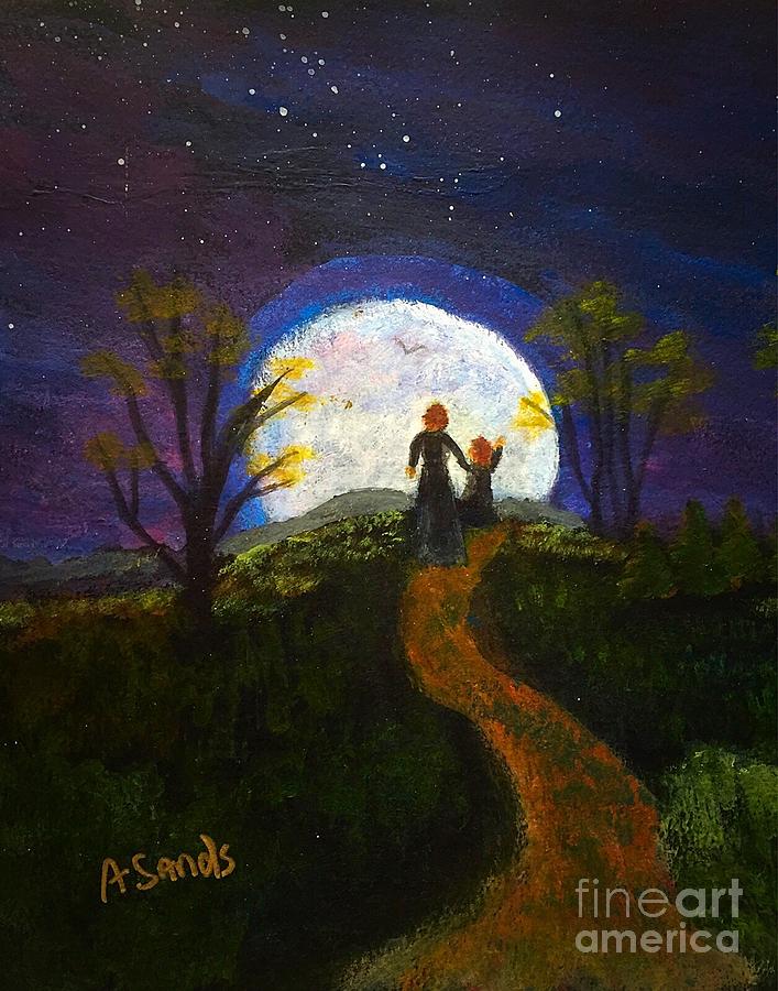 Full Moon Painting by Anne Sands