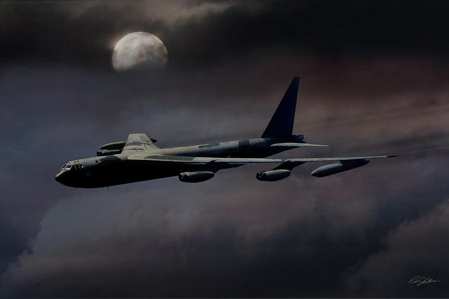 Jet Digital Art - Night Moves B-52 by Peter Chilelli