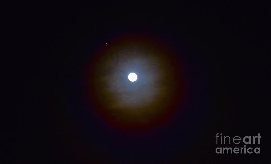 Night Moves...Jupiter Peeping The Moon  Photograph by Angela J Wright
