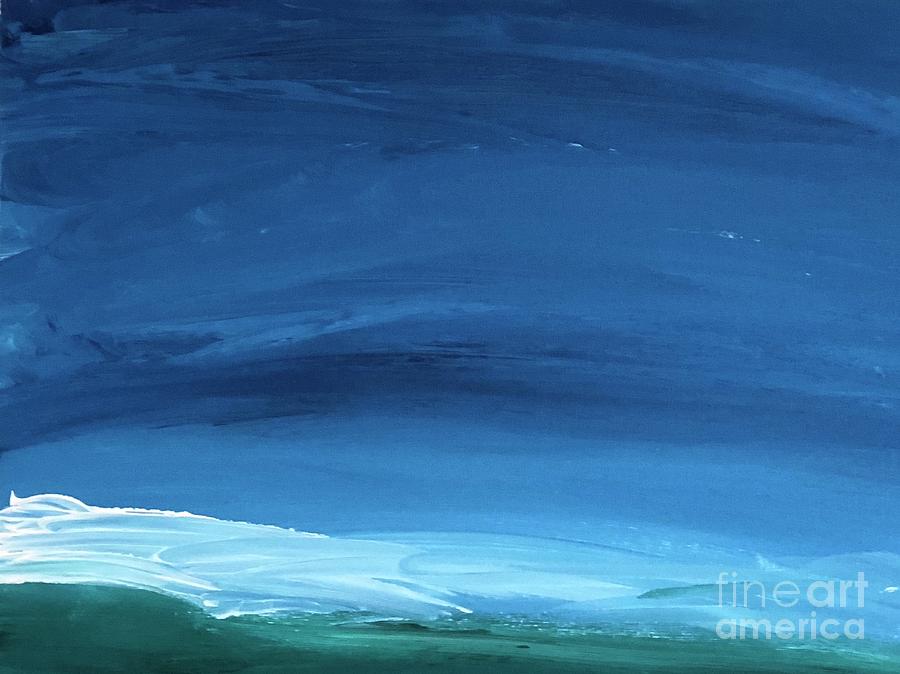 Night Ocean Painting by Karen Nicholson