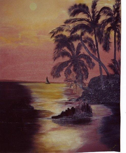 Night on Island Painting by Renata Bosnjak