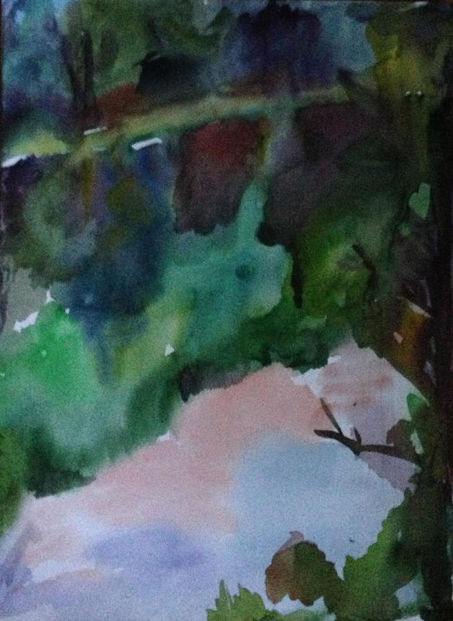 Tree Painting - Night on the Lake_variation by Darya Gavroff