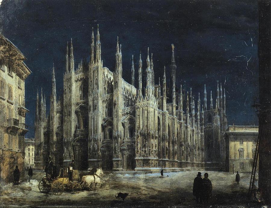 Kingdom Painting - Night on the Piazza del Duomo by MotionAge Designs