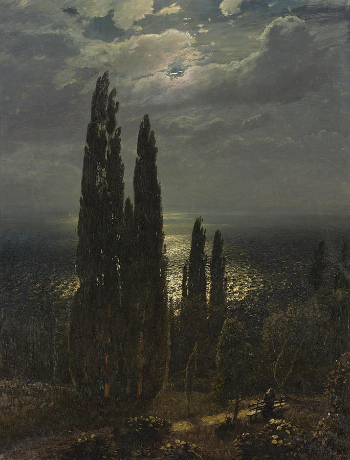 Night on the Southern Shore Painting by Nikolay Nikanorovich Dubovskoy
