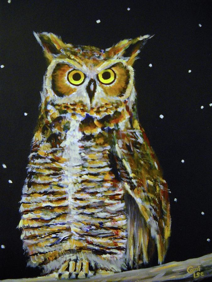 Night Owl Painting by Cami Lee