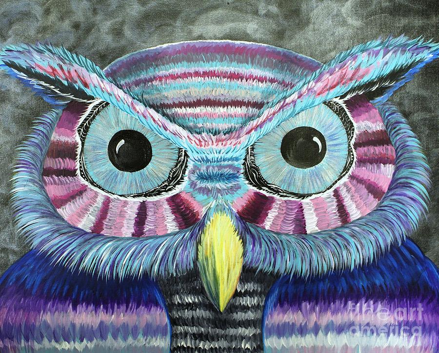 Owl Painting - Night Owl by Chrissy Neelon
