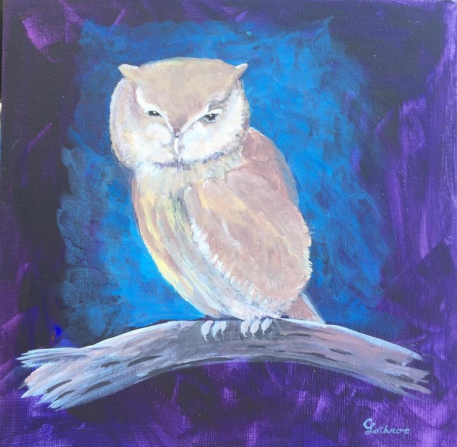 Night Owl Painting by Christine Lathrop