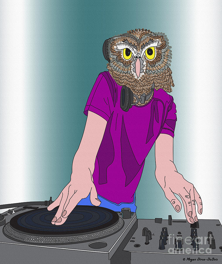 Night-Owl DJ Digital Art by Megan Dirsa-DuBois