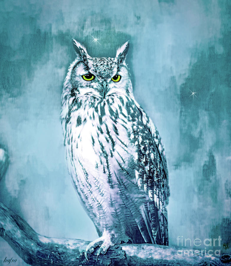 Bird Mixed Media - Night Owl by KaFra Art
