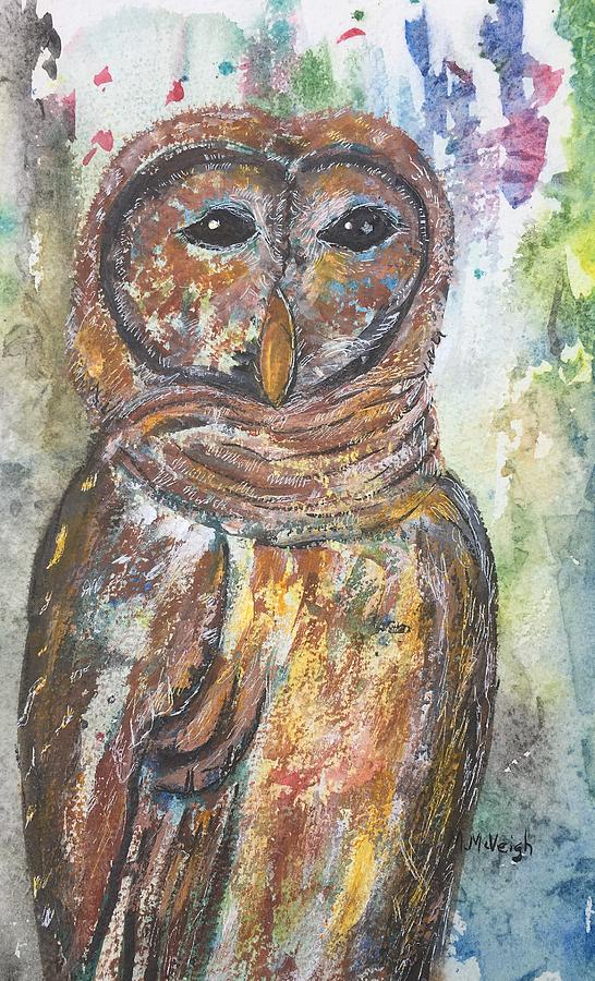 Night Owl Painting - Night Owl by Marita McVeigh Night Owl Painting - Night Owl by Marita McVeigh