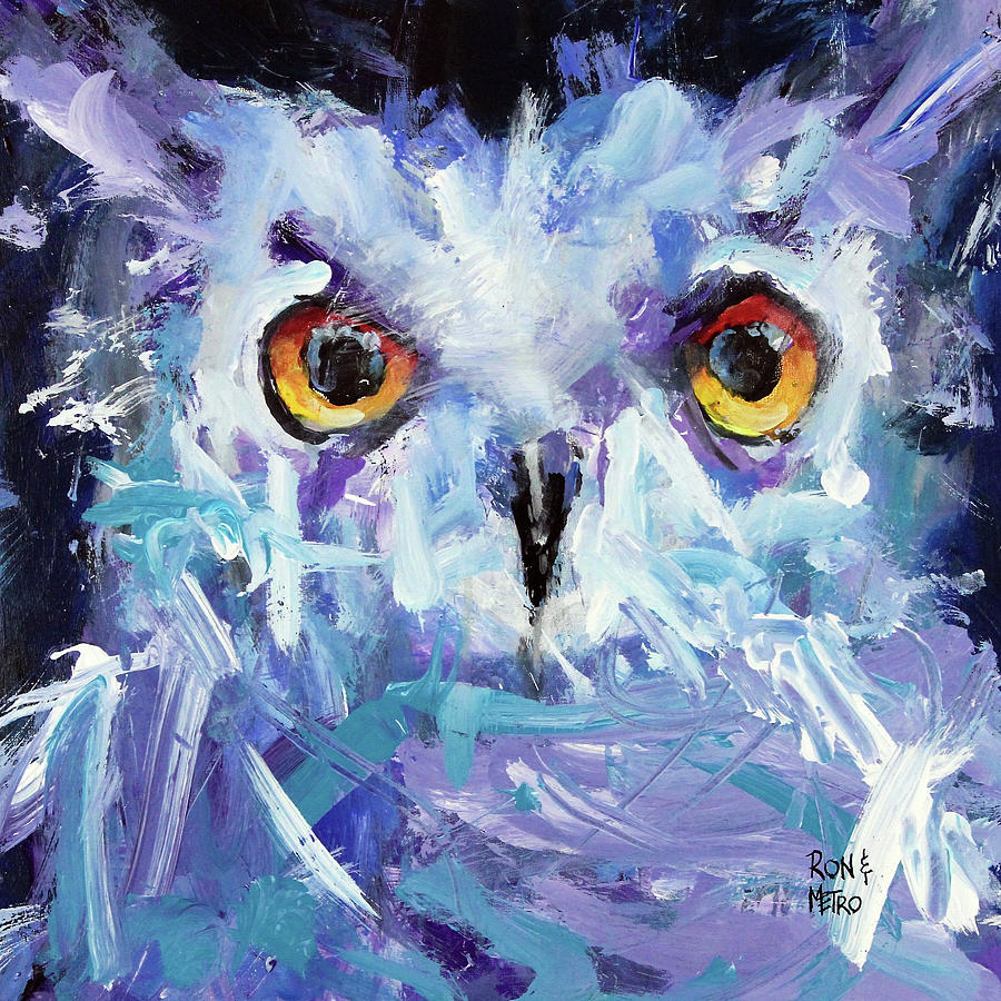 Owl Painting - Night Owl by Ron Krajewski