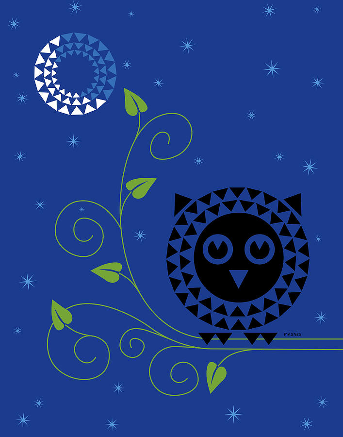 Night Owl Digital Art by Ron Magnes