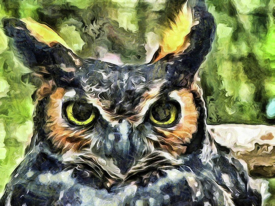 Night Owl Mixed Media by Trish Tritz
