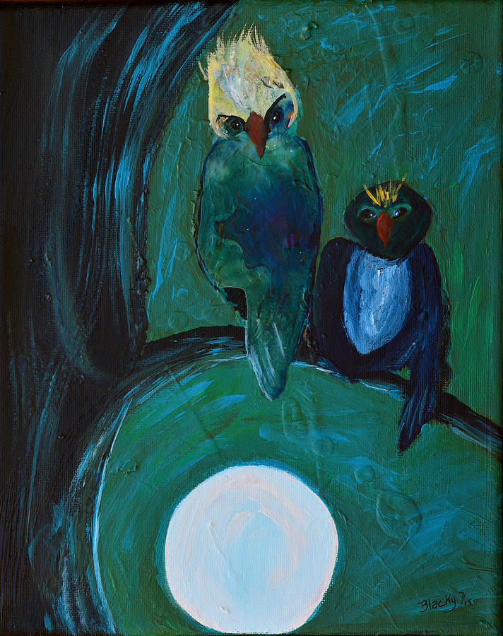 Night Owls Painting by Donna Blackhall