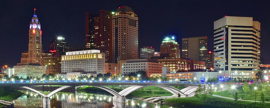 Night Pano in Columbus Photograph by Frozen in Time Fine Art Photography
