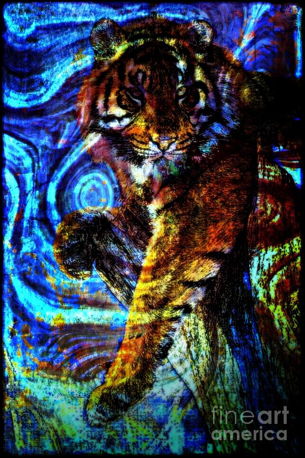 Tiger Painting - Night Perch by Wbk