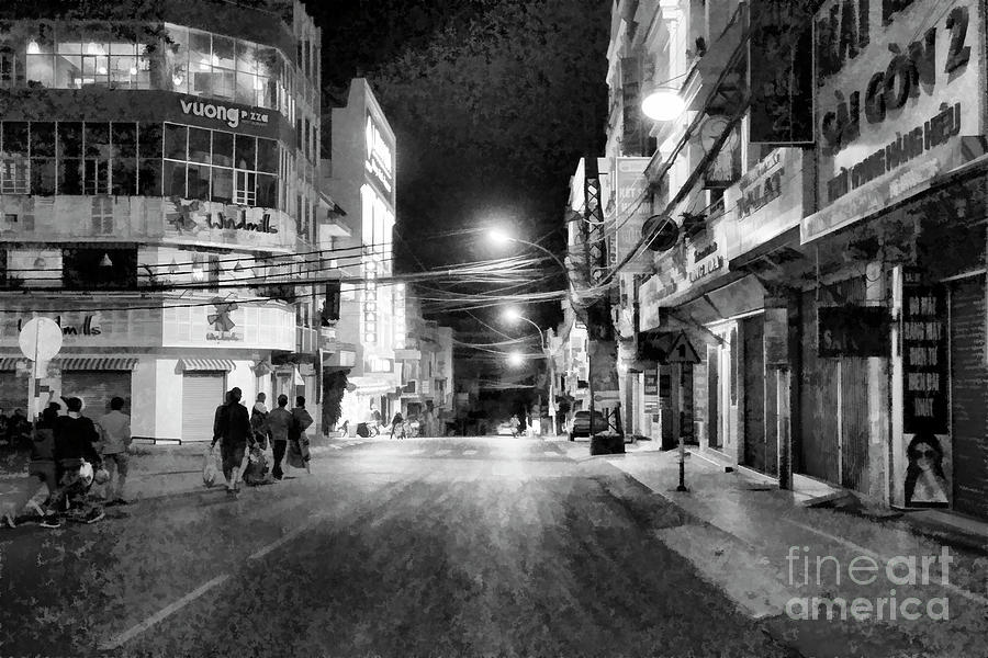 Night Photography Streets of Da Lat  Photograph by Chuck Kuhn