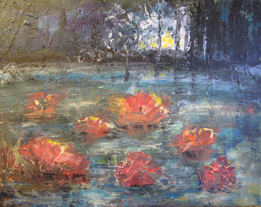 Night Pond Painting by Melanie Stanton