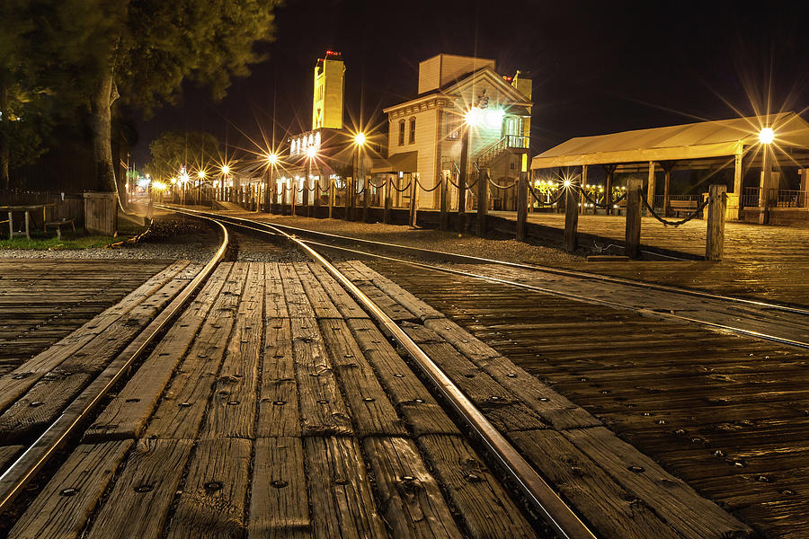 Night Rails Photograph by Charles Garcia