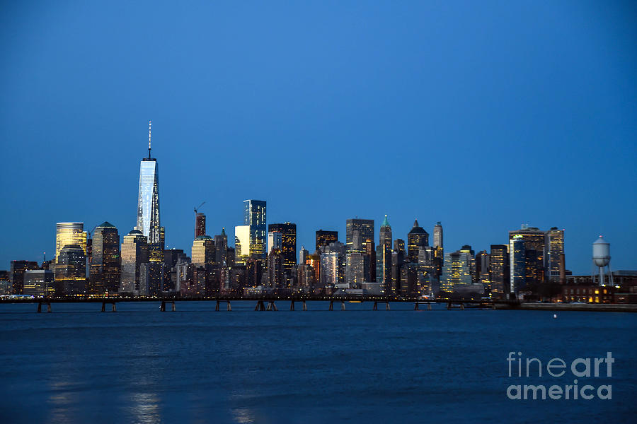 New York City Photograph - Night Reflection on New York City by PatriZio M Busnel