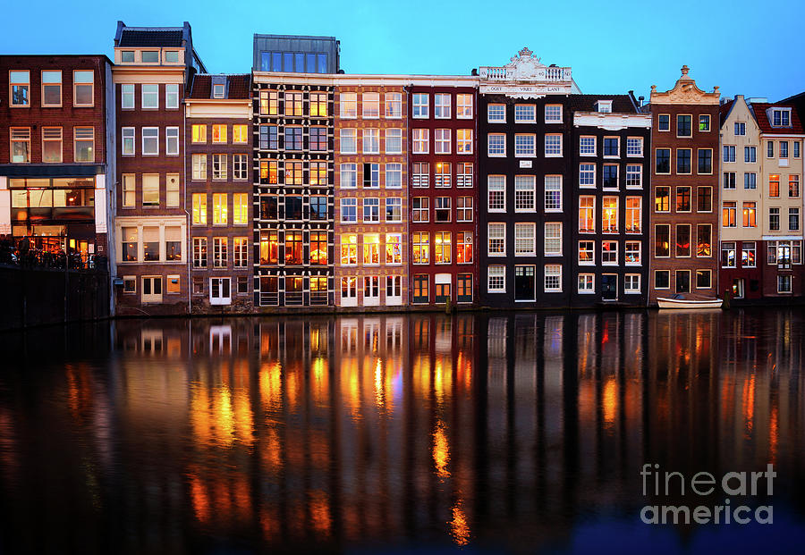 Night Reflections of Amsterdam, Netherlands Photograph by Anastasy Yarmolovich