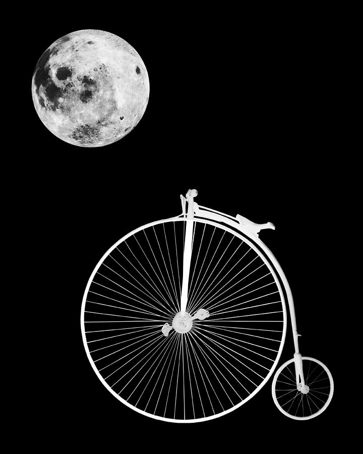 Night Rider - Penny Farthing And Moon Photograph by Gill Billington