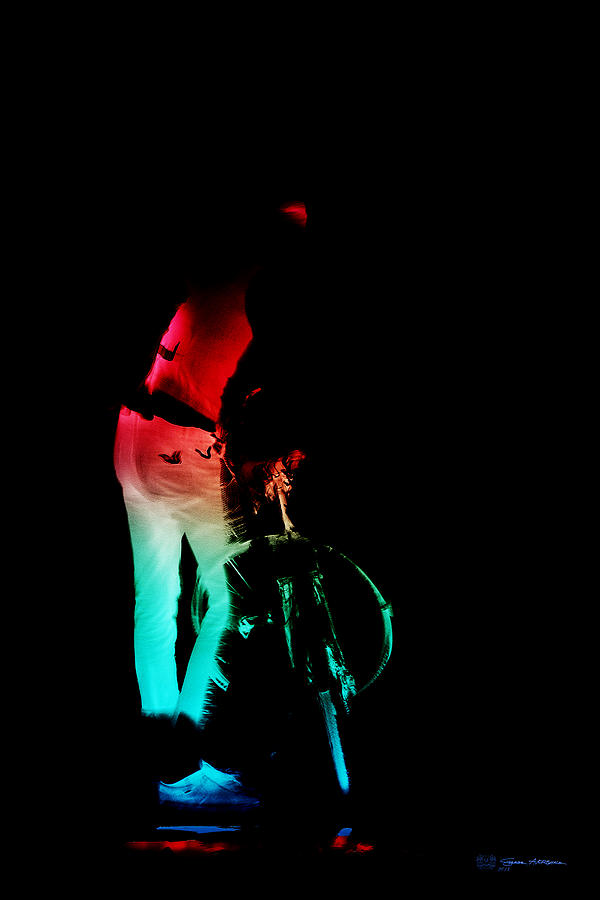 Night Rides - The Neon Ride No.1 Digital Art by Serge Averbukh