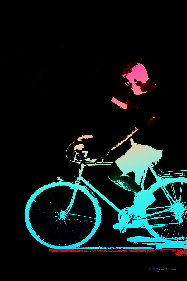 Night Rides - The Neon Ride No.4 Digital Art by Serge Averbukh