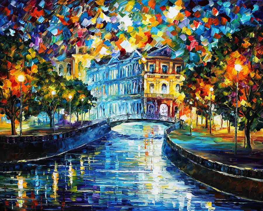 Night River Painting by Leonid Afremov