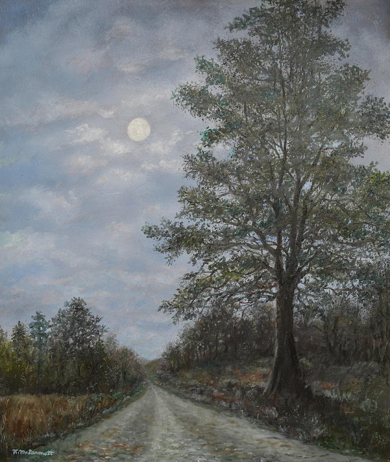 Night Road Painting by Kathleen McDermott