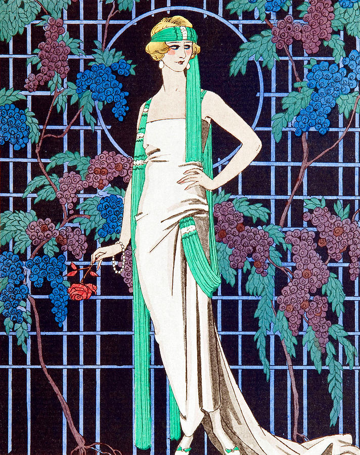 Georges Barbier Painting - Night Rose by Georges Barbier