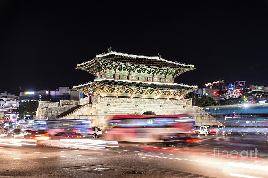 Night rush in Seoul Photograph by Didier Marti