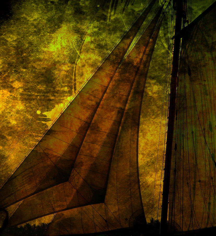 Abstract Photograph - Night Sailing by Susanne Van Hulst
