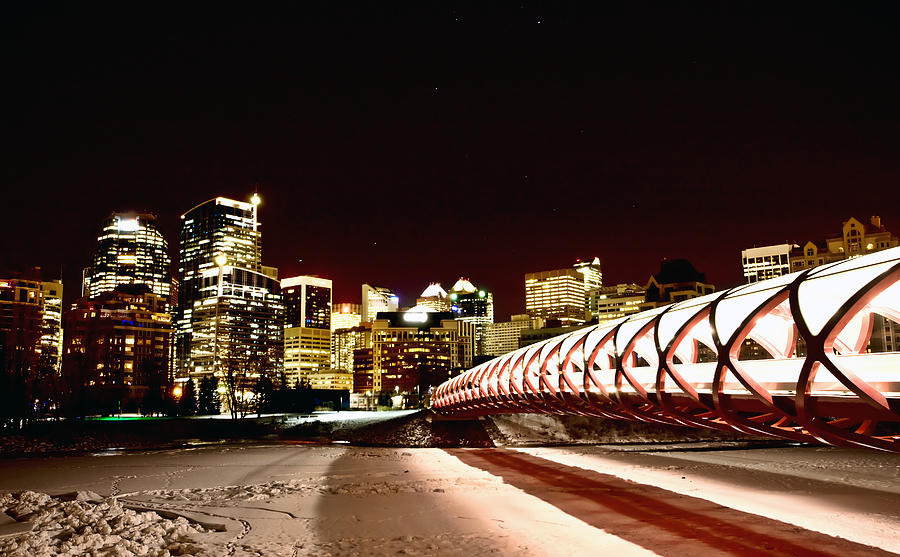 Night Shots Calgary Alberta Canada Photograph by Mark Duffy