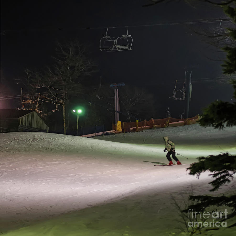 Night Skiing Photograph by Lois Bryan