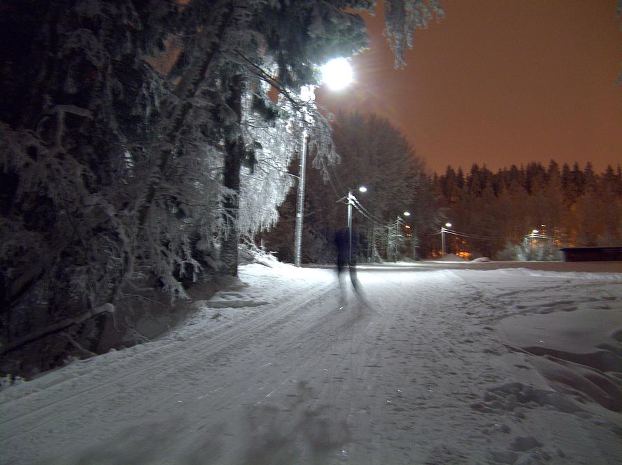 Night skiing Photograph by Sami Tiainen